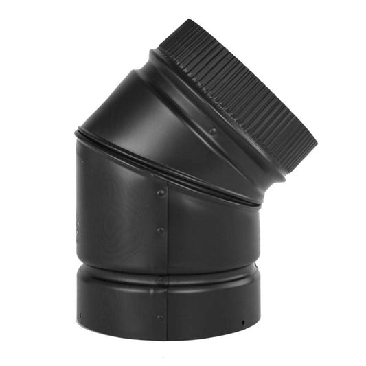 8" DSP Double Wall 45 Degree Black Elbow - DSP-8E4