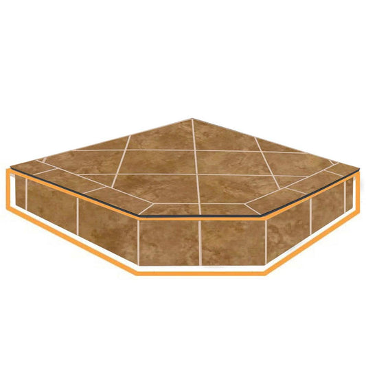 WoodEze Bianco Brown Single Cut 48" x 48" Hearth Pad Riser