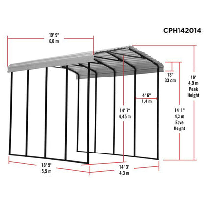 Arrow RV Carport 14 x 20 x 14 Ft. - Eggshell