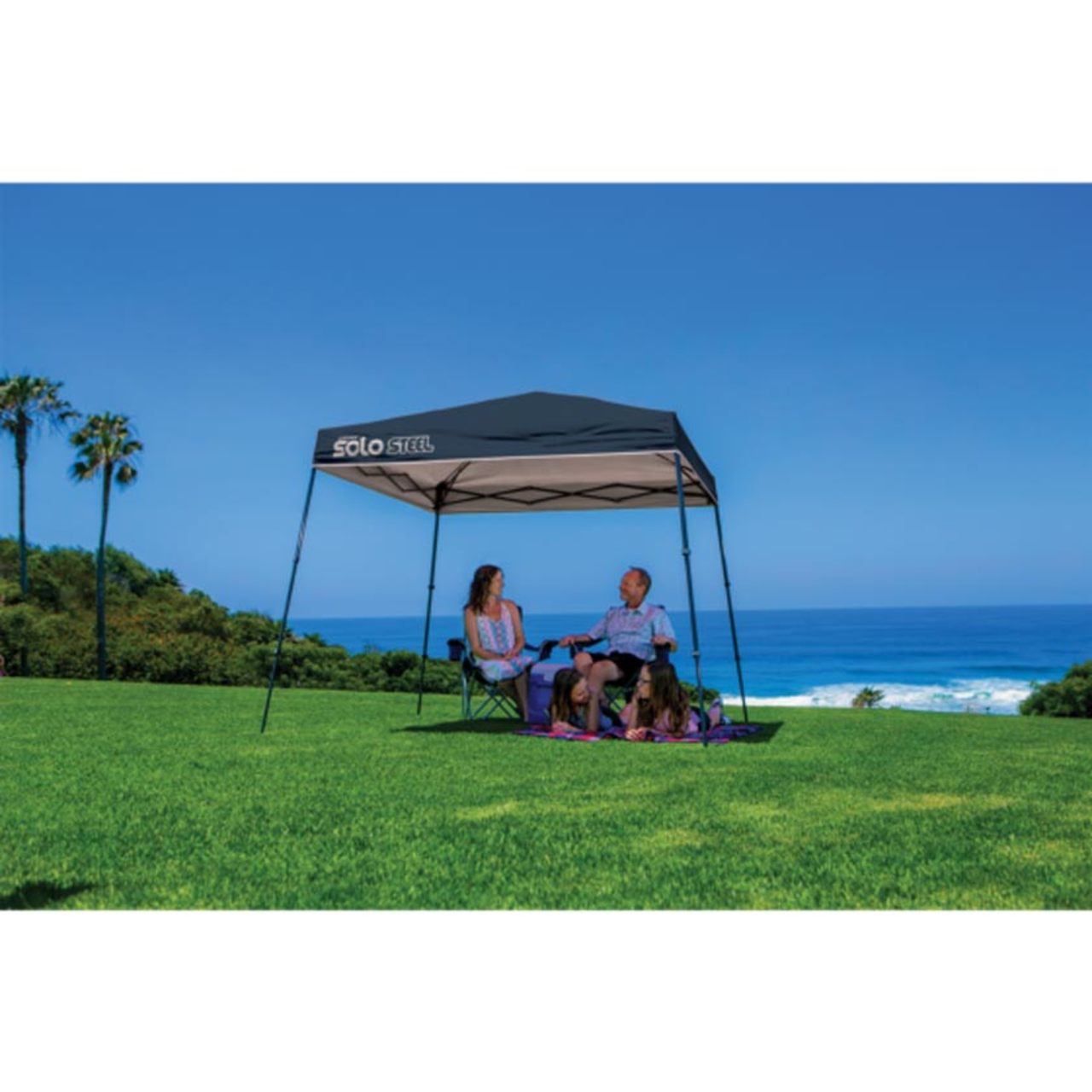 Solo Steel 50 9' x 9' Slant Leg Canopy - Midnight Blue