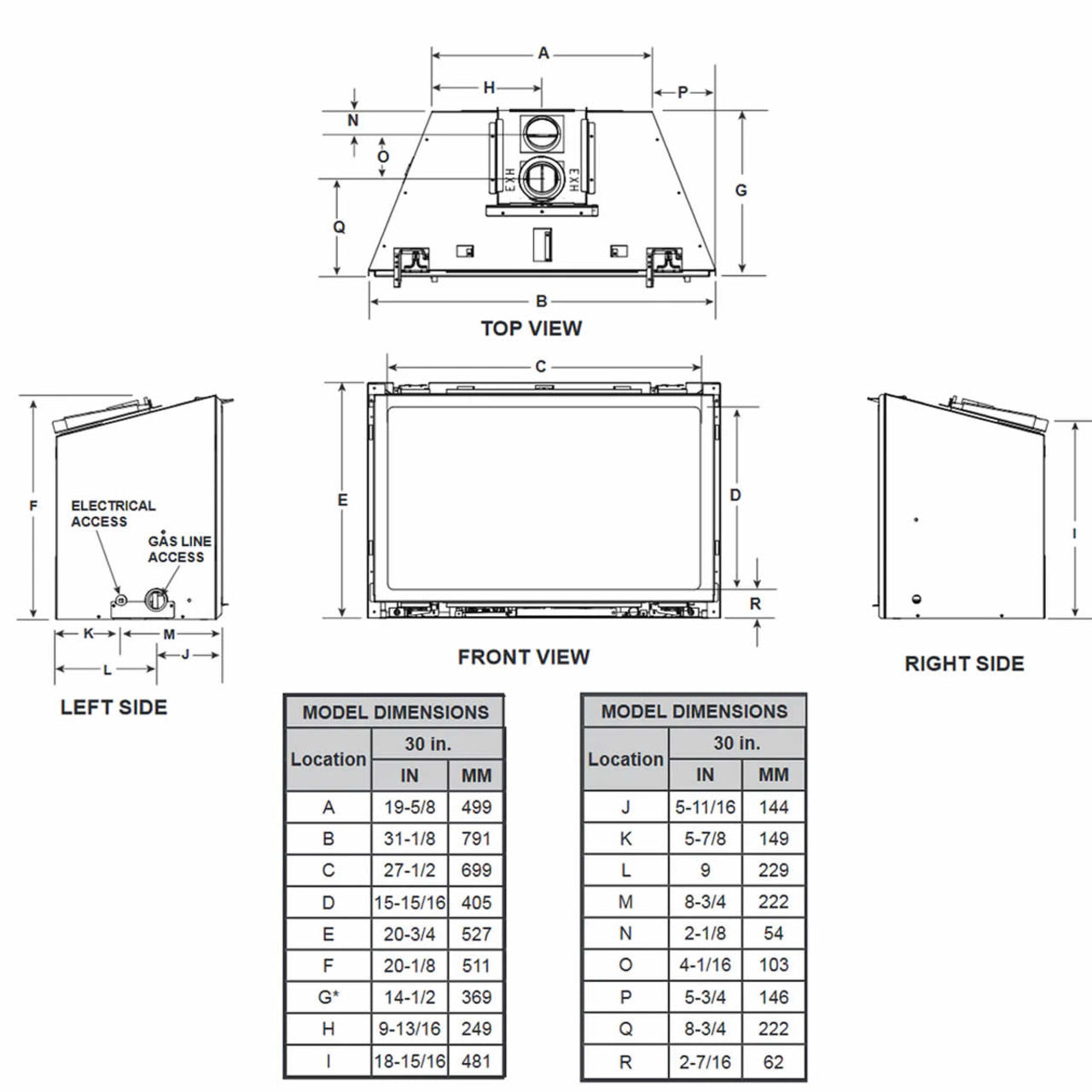 Majestic 30" Jasper Direct Vent Gas Insert - Natural Gas - JASPER30IN