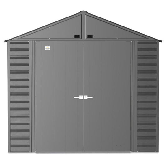 Arrow Select 8' x 6' Steel Storage Shed - Charcoal