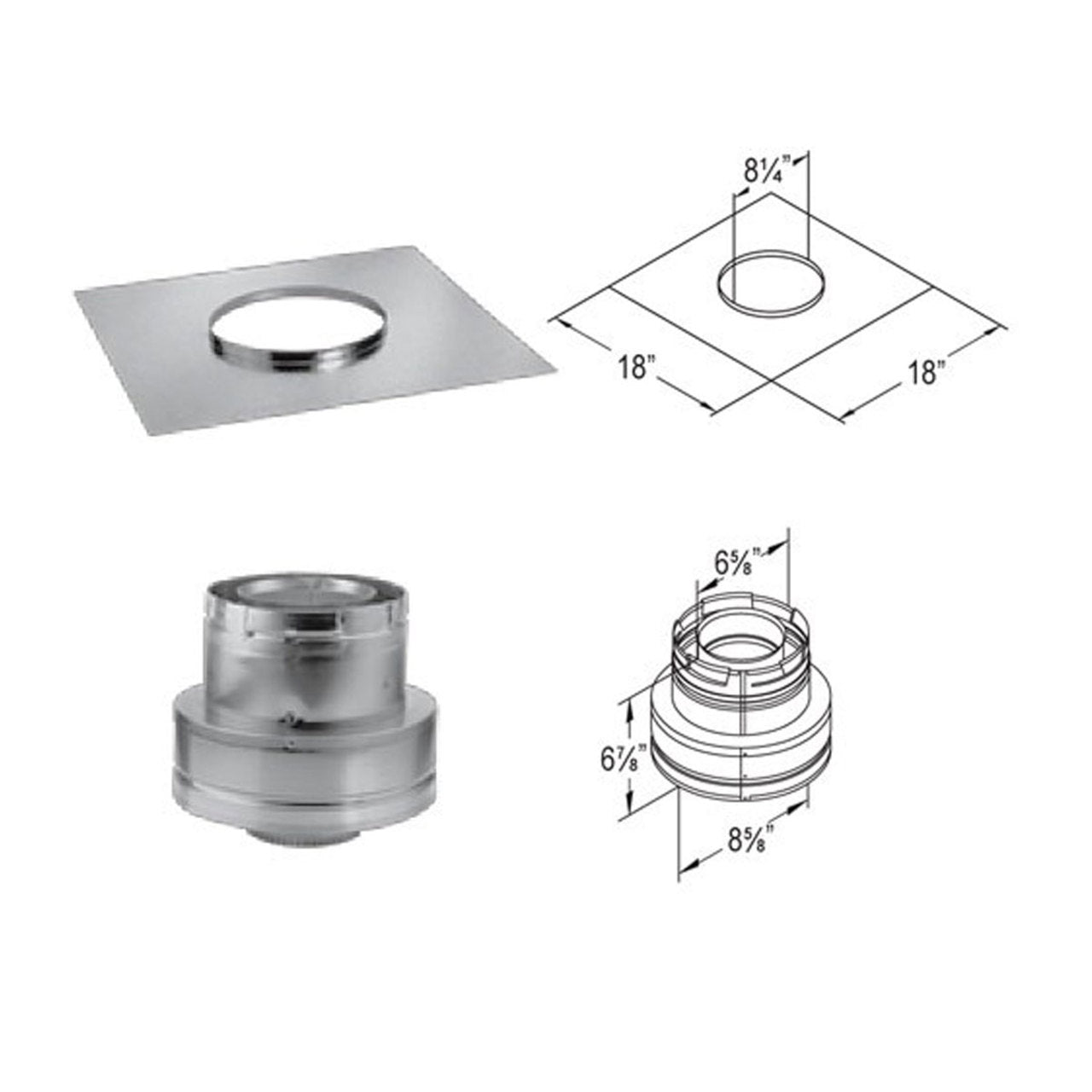 4'' x 6 5/8'' DirectVent Pro Masonry Chimney Conversion Kit - 46DVA-KCT