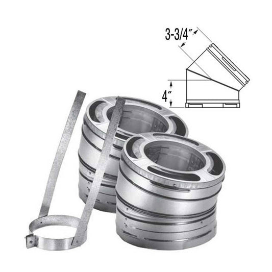 6" DuraPlus 15 Degree Stainless Steel Elbow Kit - 6DP-E15SS