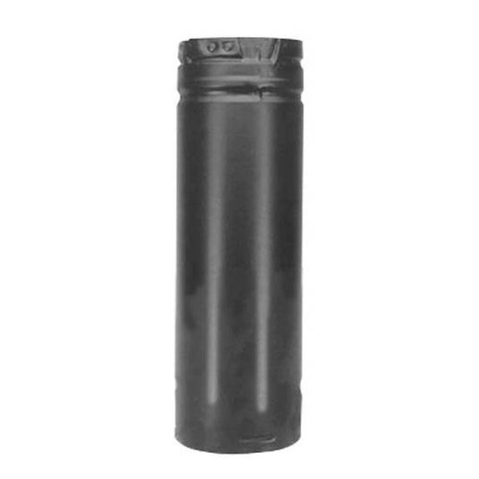 3" x 12" PelletVent Pro Black Pellet Stove Chimney Pipe Extension - 3PVP-12AB