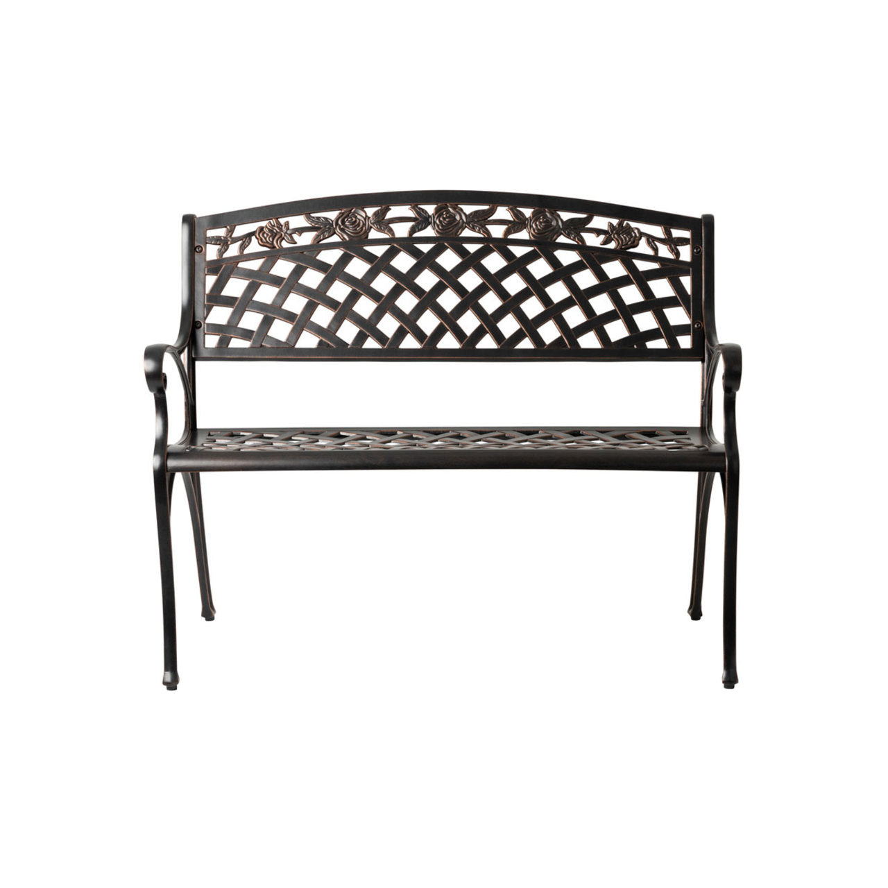 Scarlet Aluminum Patio Bench In Antique Bronze