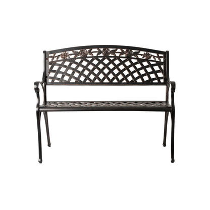 Scarlet Aluminum Patio Bench In Antique Bronze