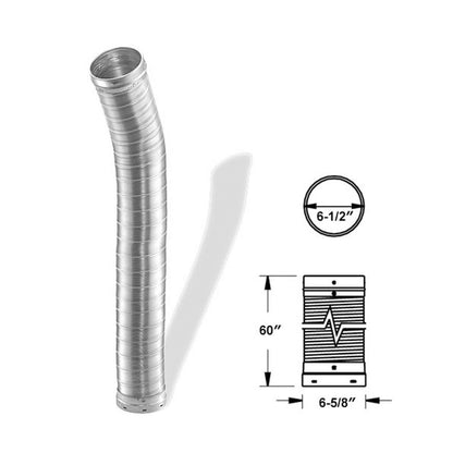 6" x 60" DuraLiner Round Flex Chimney Relining Pipe - 6DLR-60F
