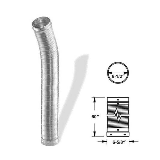 6" x 60" DuraLiner Round Flex Chimney Relining Pipe - 6DLR-60F