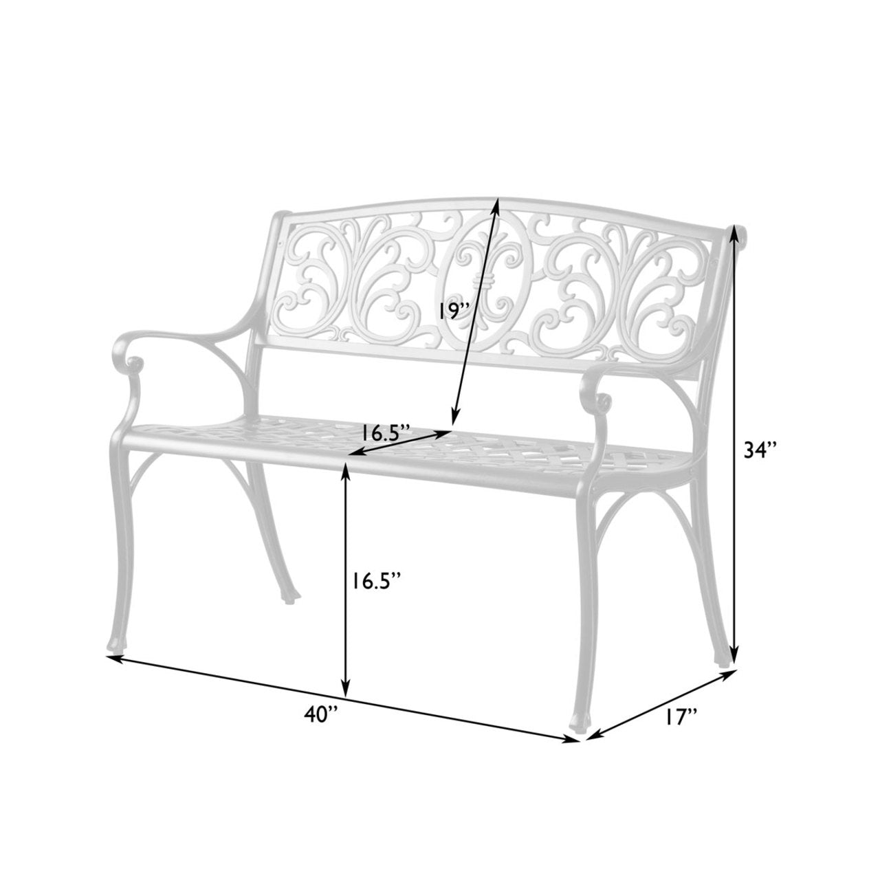Decatur Aluminum Patio Bench In Antique Bronze