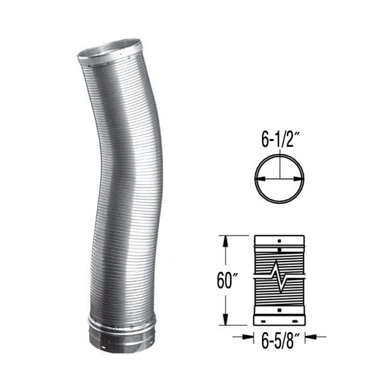 6'' x 60'' DuraLiner Round Flex Chimney Relining Pipe - 6DLR-60HF