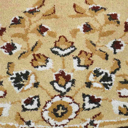 56" Half Round Beige Oriental Fireplace Rug