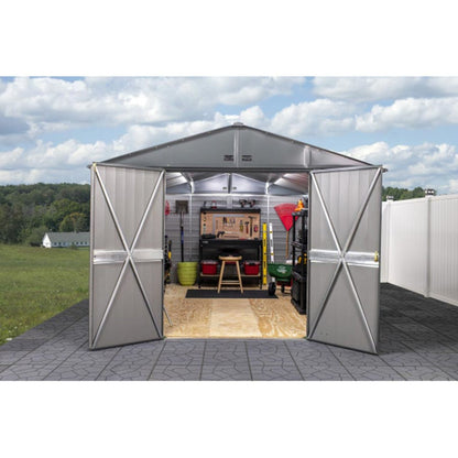 Arrow Select 10 x 14 Steel Storage Shed -  Charcoal