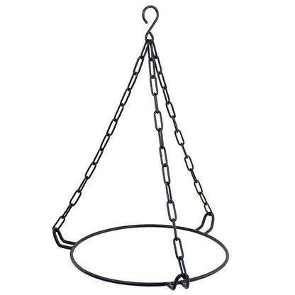 12" Crackle Glass Hanging Birdbath - Cobalt Blue
