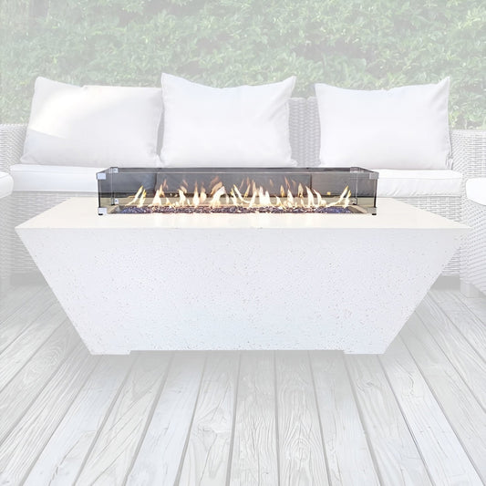 Grand Canyon Gas Logs Olympus Fire Pit Table Glass Wind Guard - 36" LN