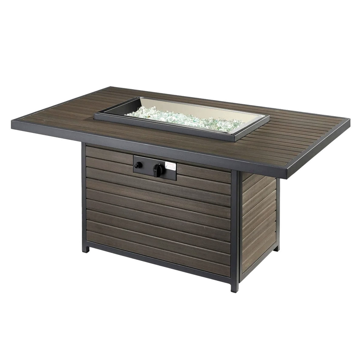 Outdoor Greatroom Kenwood and Brooks Rectangular Chat Height Gas Fire Pit Table