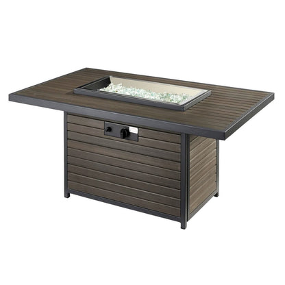 Outdoor Greatroom Kenwood and Brooks Rectangular Chat Height Gas Fire Pit Table