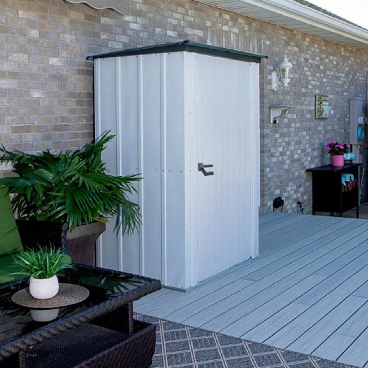 Spacemaker 4' x 3' Patio Shed - Flute Gray and Anthracite