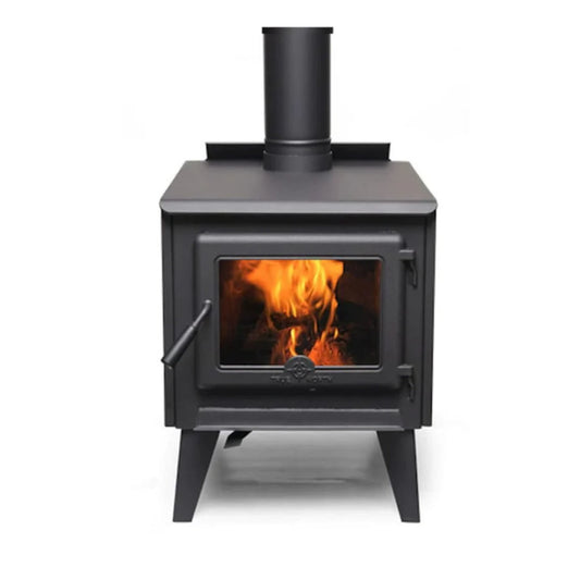 True North 22" Metallic Black Wood Burning Stove With Legs - TN20.LEGB