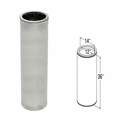 12" x 36" DuraTech Galvanized Chimney Pipe - 12DT-36