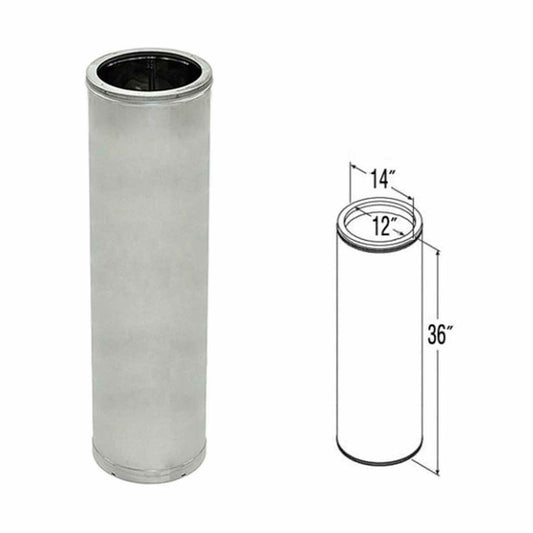 12" x 36" DuraTech Galvanized Chimney Pipe - 12DT-36