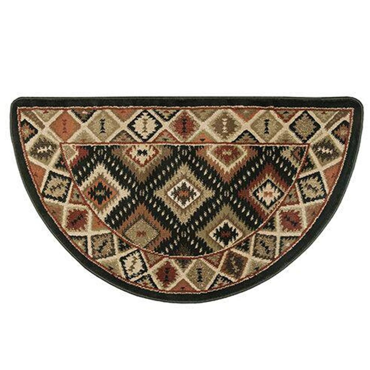 42" Half Round Southwest Pattern Hearth Rug