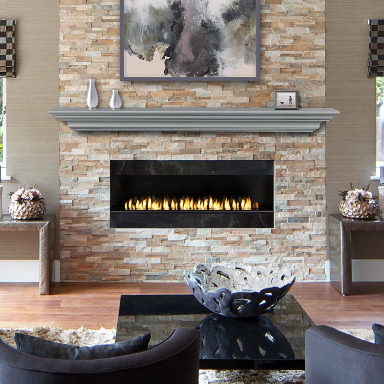 48" Crestwood MDF Fireplace Shelf by Pearl Mantels - Mineral Finish