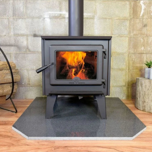True North 21" Black Vented Wood Burning Stove With Legs - TN10.LEGA