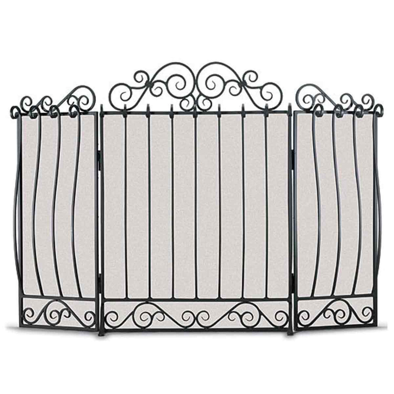 Pilgrim Villa Three Panel Fireplace Screen - Black