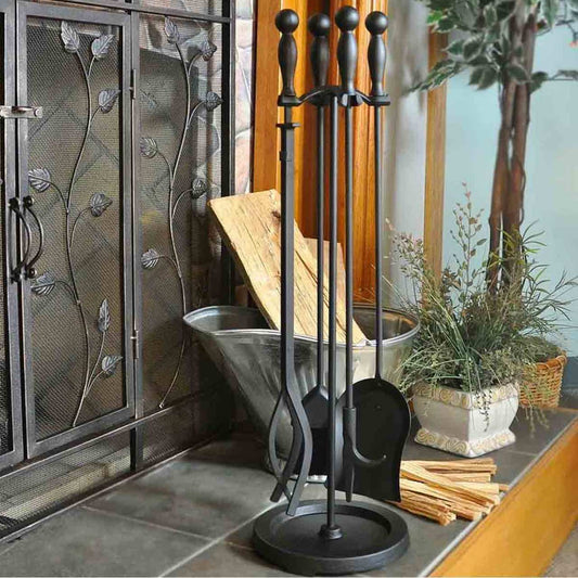 Pilgrim 5 Piece Matte Black Tool Set - Iron Ball Handles -18029