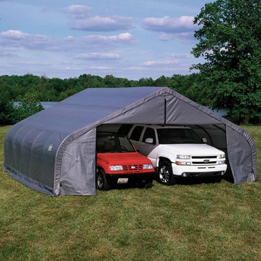 ShelterCoat 22' x 20' Garage With Peak Roof - Gray