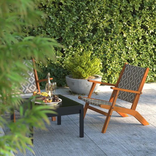 Fire Sense Vega Natural Stain Outdoor Chair in Diamond-Weave Wicker - 64158