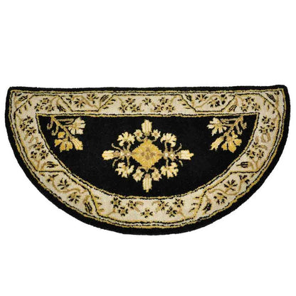 44" Half Round Noir Jardin Fireplace Rug
