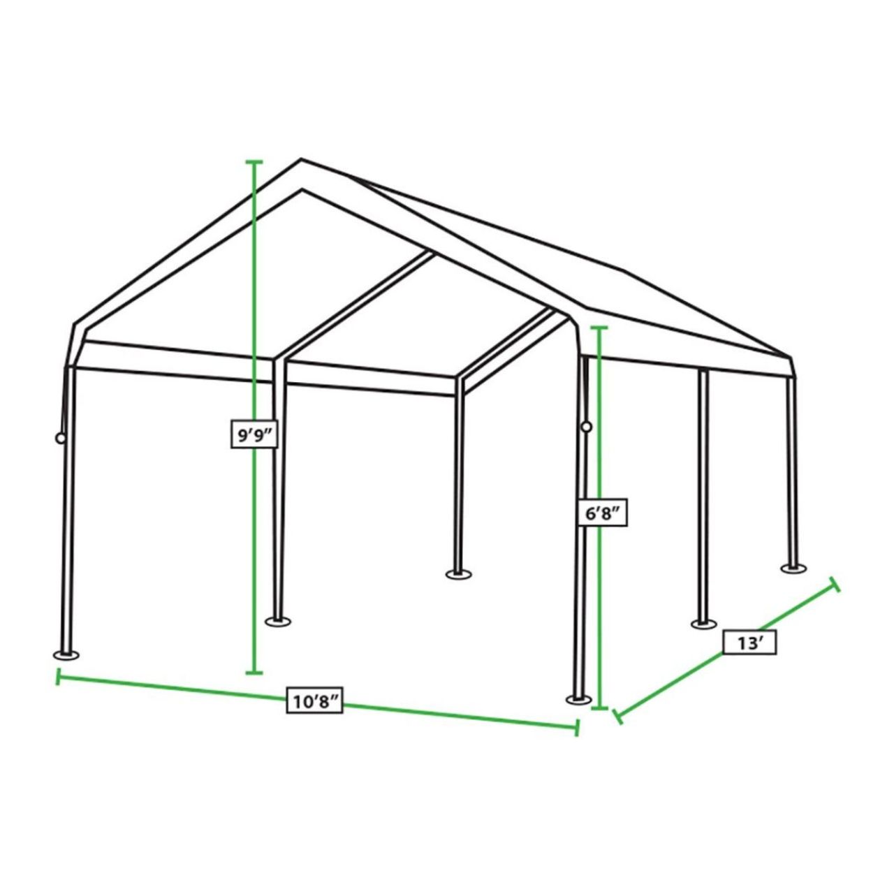 King Canopy  10' x 13' 6 Leg White Universal Canopy