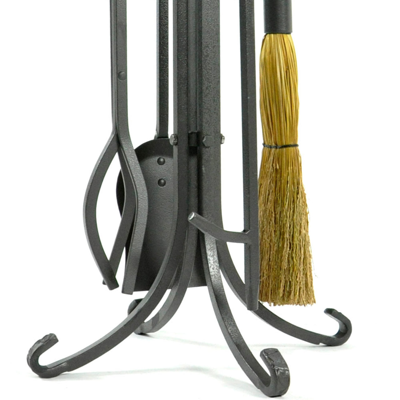 5 Piece Olde World Iron Fireplace Tool Set with Crook Handles - F-1181