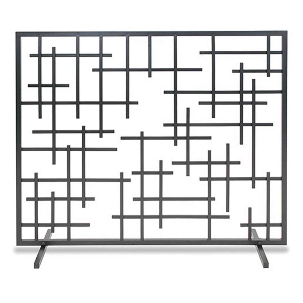 Pilgrim 39" x 31" Black Contemporary Summer Fireplace Screen