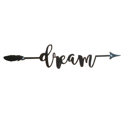 22" Decorative Metal Art - Dream Arrow in Black or White