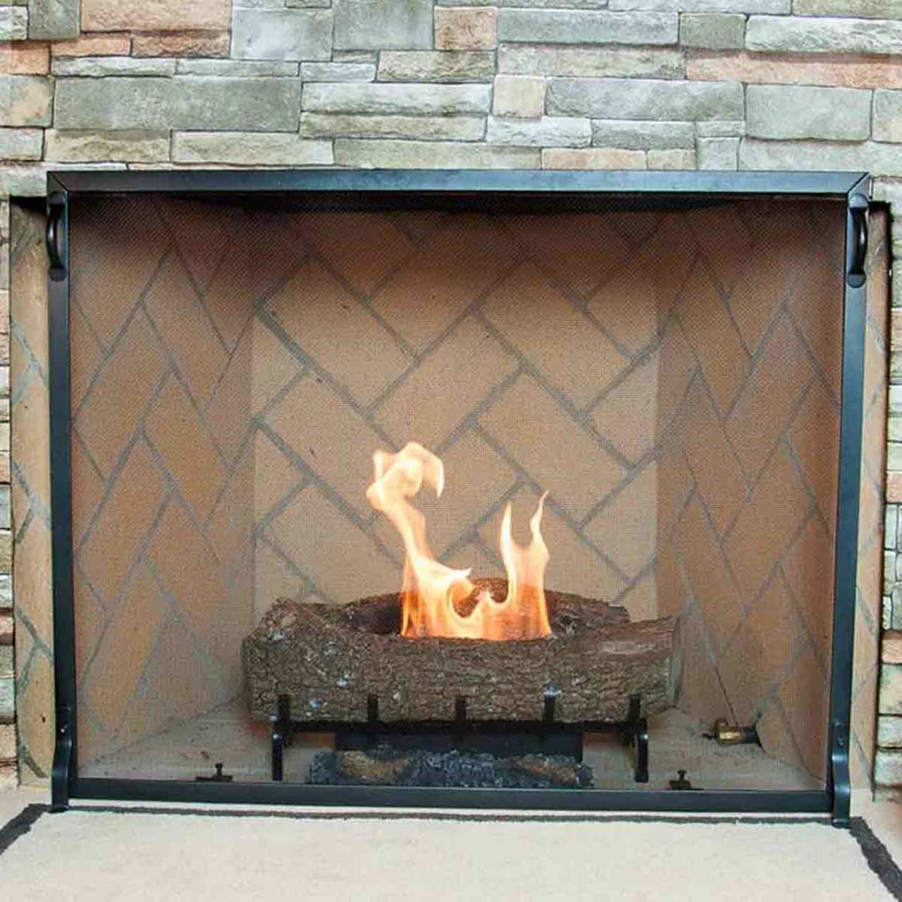Pilgrim Craftsman Fireplace Screen - Vintage Iron 39" x 31"