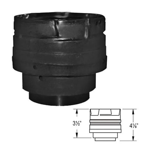 3" PelletVent Pro Black Appliance Adapter - 3" - 4" Increaser - 3PVP-X4ADB