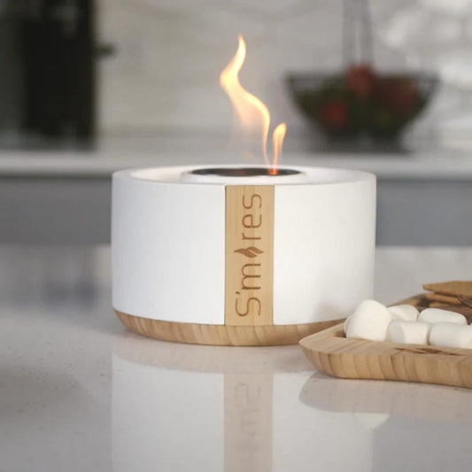 Deluxe S'mores Roaster Fire Bowl Set - White
