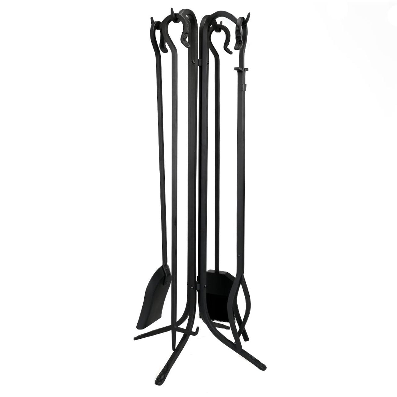 Pilgrim 5 Piece Forged Hearth Fireplace Tools - Matte Black