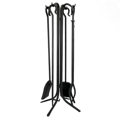 Pilgrim 5 Piece Forged Hearth Fireplace Tools - Matte Black
