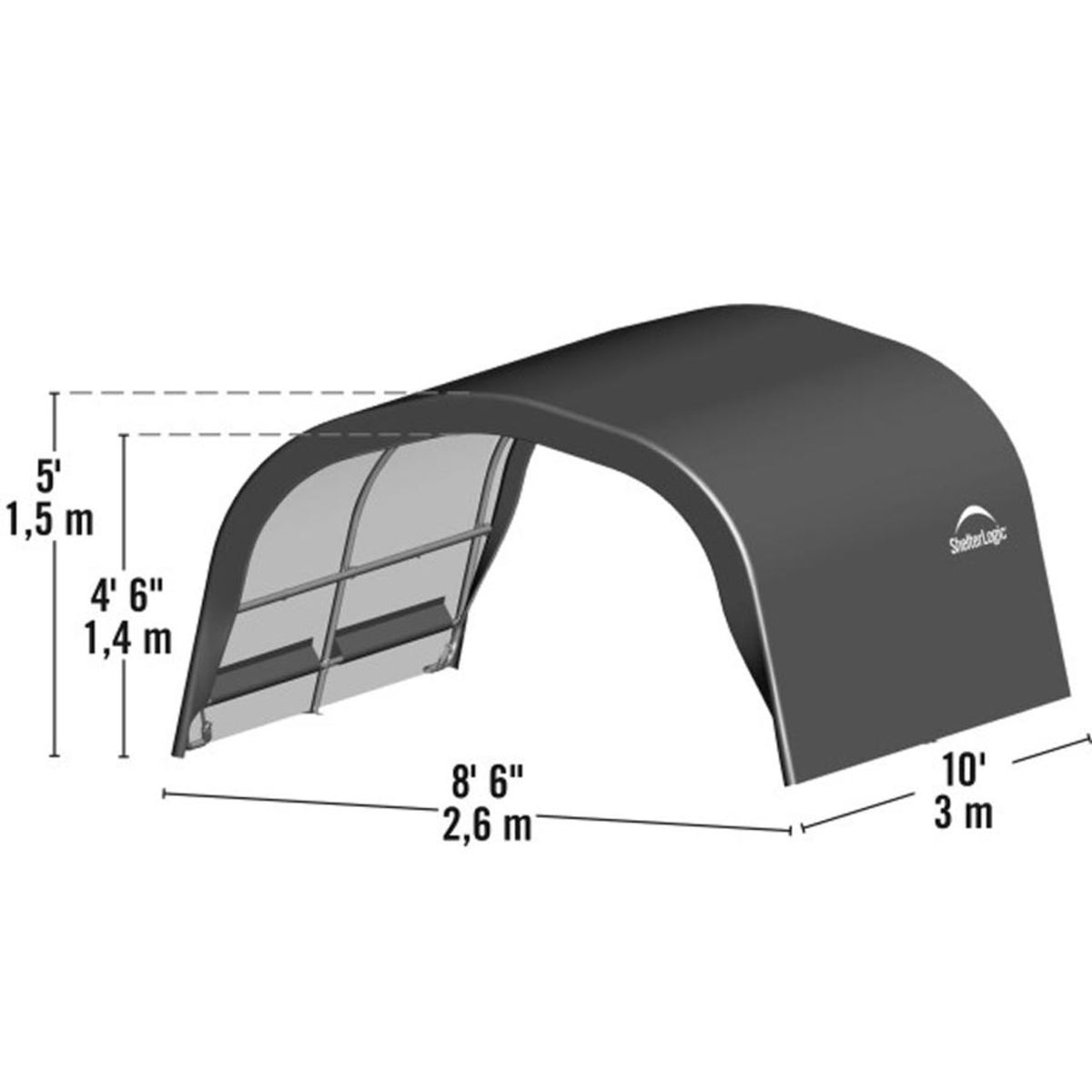 Small Round 8' x 10' x 5' Portable Livestock Shelter in Green