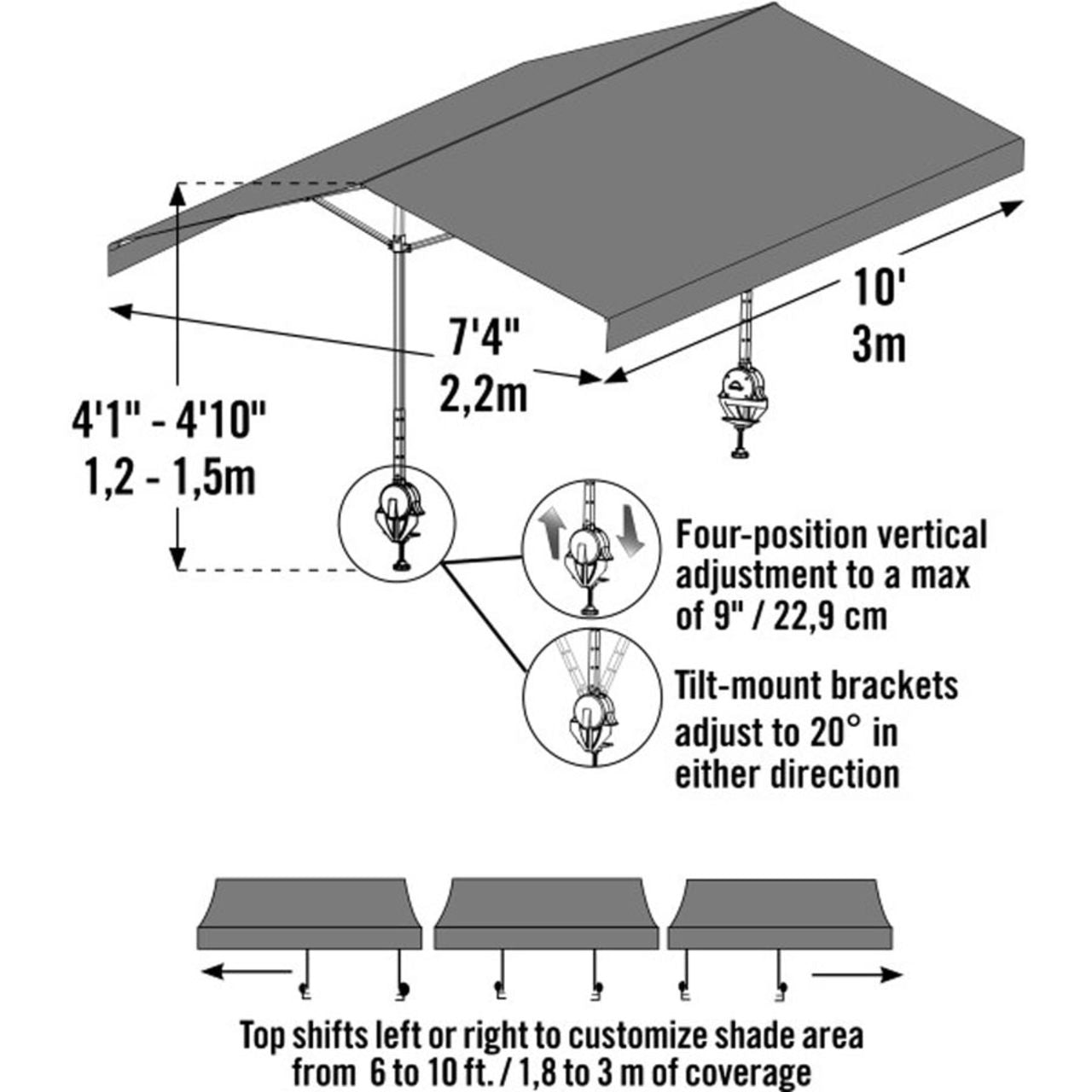 Quick Clamp Canopy 10' - Bronze