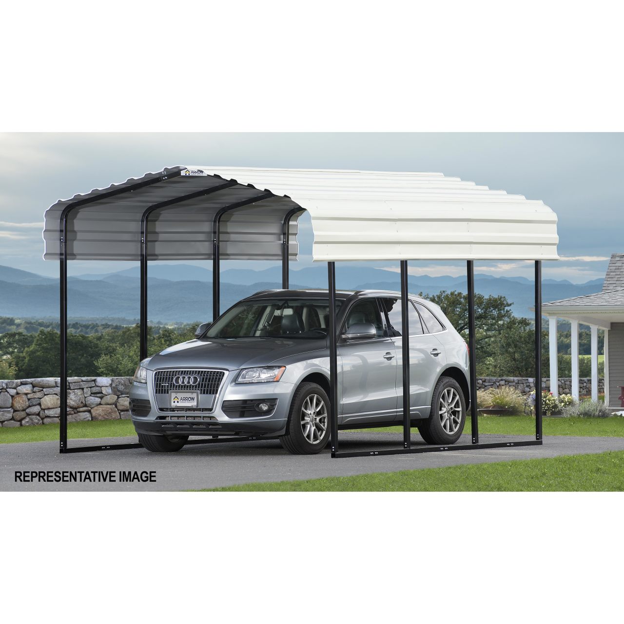 Arrow 10' x 20' x 9' Carport - Eggshell