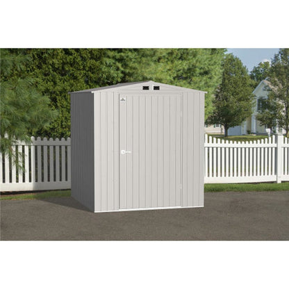 Arrow Elite Steel Storage Shed 6' x 6' - Cool Gray