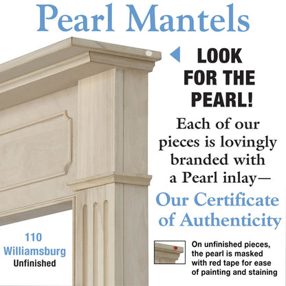 56" Williamsburg Unfinished Fireplace Surround by Pearl Mantels