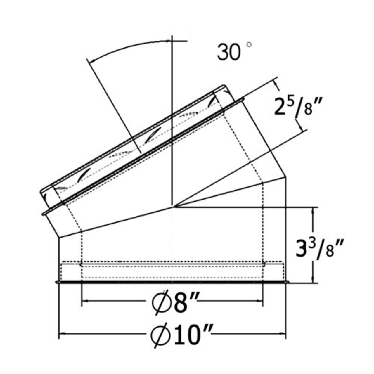8" Shasta Vent 30 Degree Elbow Kit