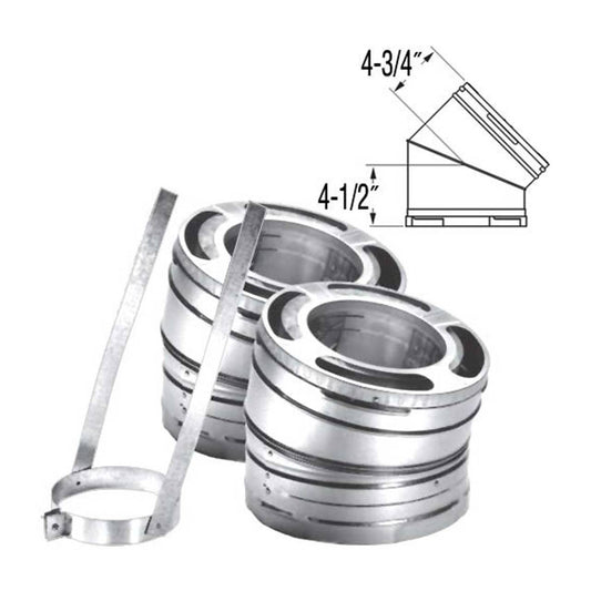 6" DuraPlus 30 Degree Stainless Steel Elbow Kit - 6DP-E30SS