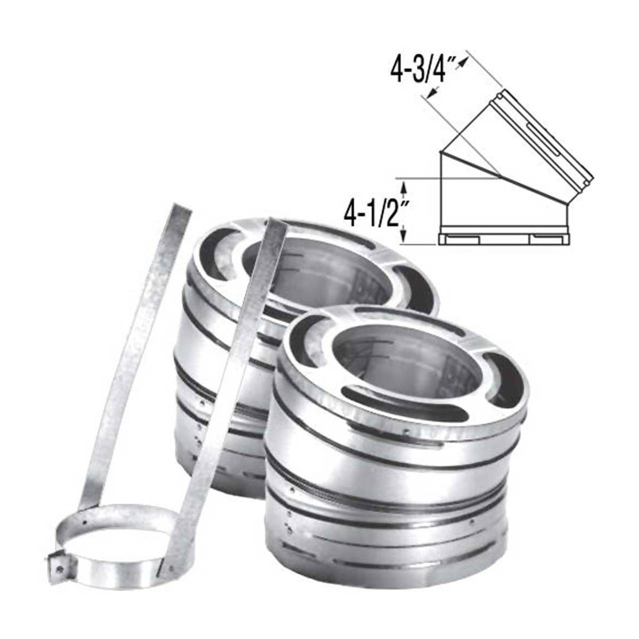 6" DuraPlus 30 Degree Stainless Steel Elbow Kit - 6DP-E30SS